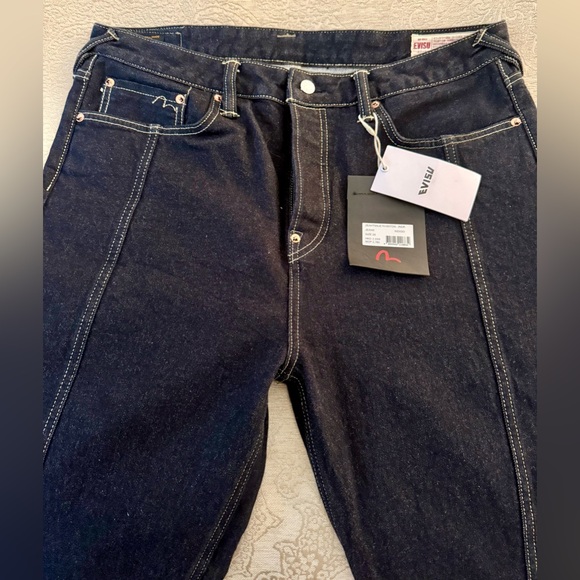 Brushstroke Seagull Print Straight Fit JeansINDIGO / 36
